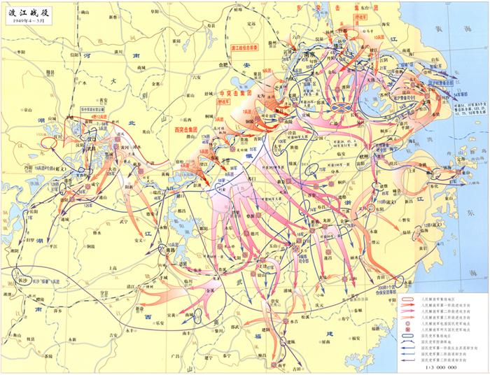 渡江战役示意图高清图片