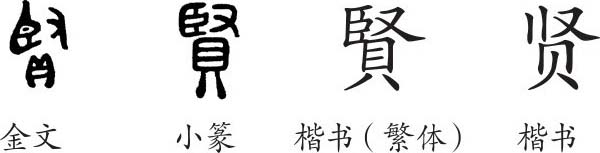 贤 字义 贤 字的字形演变 小篆隶书楷书写法 贤 说文解字 品诗文网