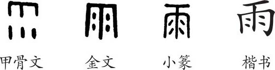 雨 字义 雨 字的字形演变 小篆隶书楷书写法 雨 说文解字 品诗文网