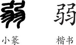 弱 字义 弱 字的字形演变 小篆隶书楷书写法 弱 说文解字 品诗文网