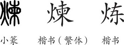 炼 字义 炼 字的字形演变 小篆隶书楷书写法 炼 说文解字 品诗文网