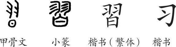 习 字义 习 字的字形演变 小篆隶书楷书写法 习 说文解字 品诗文网